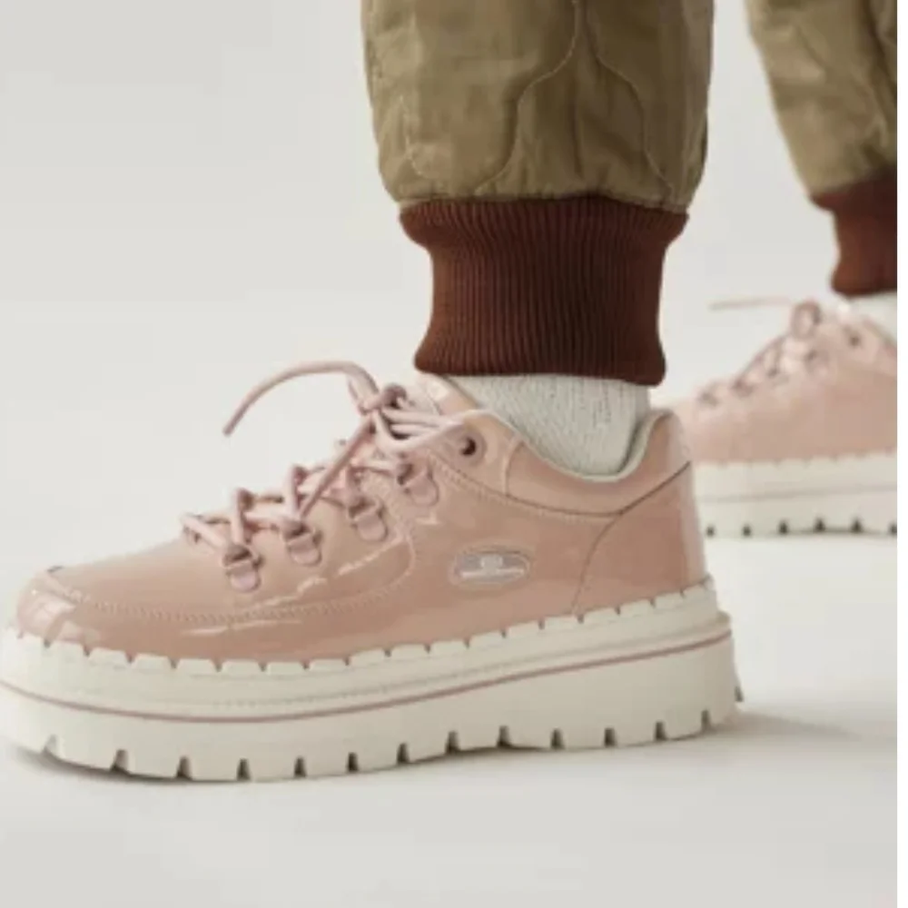 Skechers Jammers Cool Block Chunky Oxford Pale Pink Shoes NEW